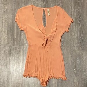 Coral Pink Romper